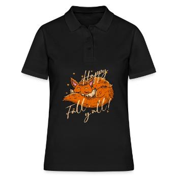 Herbst - Frauen Polo Shirt - Schwarz - Vorne - Ailine (174cm)