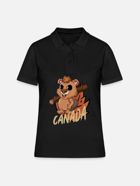 Castor du Canada - Polo Femme - noir