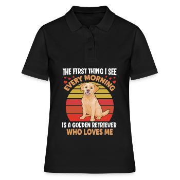 Golden Retriever - Polo Femme - noir - Devant - Ailine (174cm)