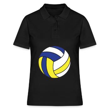 Volleyball Ball - Frauen Polo Shirt - Schwarz - Vorne - Ailine (174cm)
