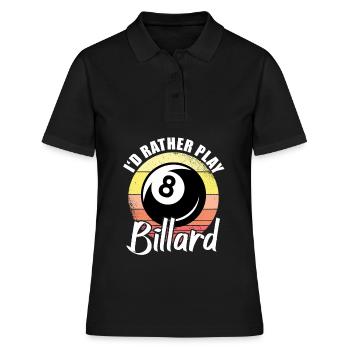 Billard 8 boules - Polo Femme - noir - Devant - Ailine (174cm)