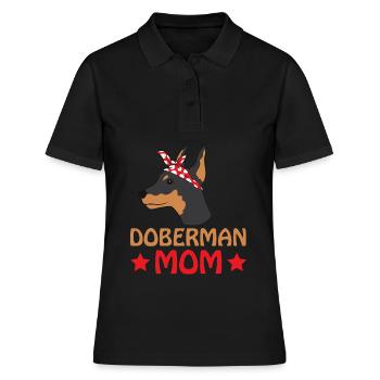 Dobermann - Frauen Polo Shirt - Schwarz - Vorne - Ailine (174cm)
