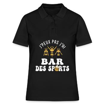 je peux pas j ai bar des sports barman - Polo Femme - noir - Devant - Ailine (174cm)