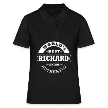 Richards bester personalisierter Name Richard - Frauen Polo Shirt - Schwarz - Vorne - Ailine (174cm)