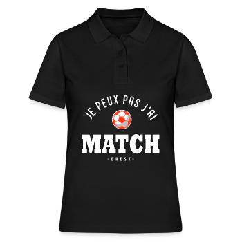 Je peux pas j ai Match football Brest - Polo Femme - noir - Devant - Ailine (174cm)