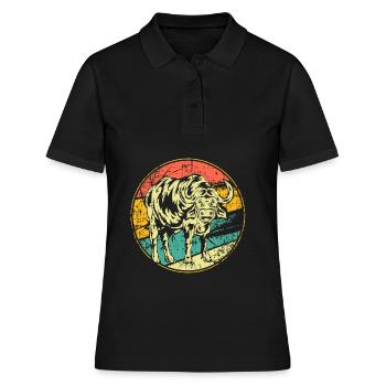 Buffle vintage buffle d’eau - Polo Femme - noir - Devant - Ailine (174cm)