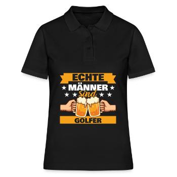 Echte Männer sind Golfer - Frauen Polo Shirt - Schwarz - Vorne - Ailine (174cm)