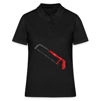 Metall Säge - Frauen Polo Shirt - Schwarz - Vorne - Ailine (174cm)