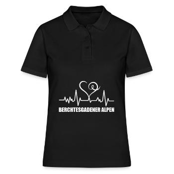 Heartbeat Berchtesgadener Alpen - Frauen Polo Shirt - Schwarz - Vorne - Ailine (174cm)