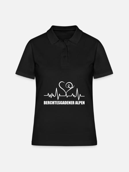 Heartbeat Berchtesgadener Alpen - Frauen Polo Shirt - Schwarz
