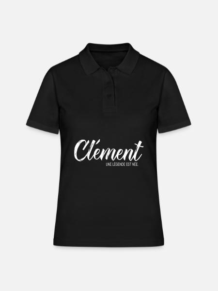 Clément une légende Cadeau T shirt Clement - Polo Femme - noir