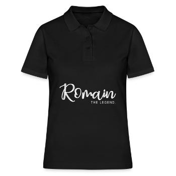 Romain the legend Cadeau T shirt romain - Polo Femme - noir - Devant - Ailine (174cm)