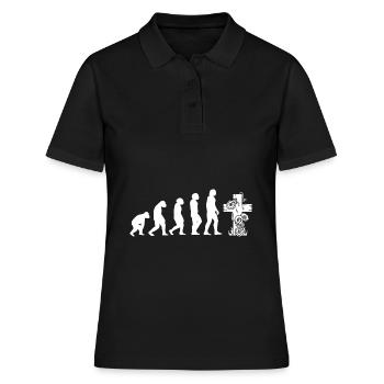 Evolution Bestatter - Frauen Polo Shirt - Schwarz - Vorne - Ailine (174cm)
