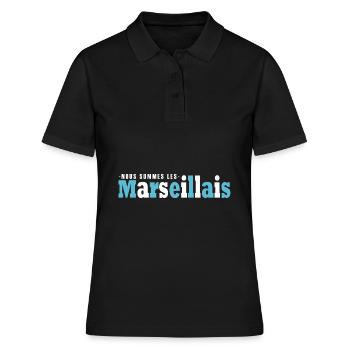 Marseille nous sommes les Marseillais football OM - Polo Femme - noir - Devant - Ailine (174cm)