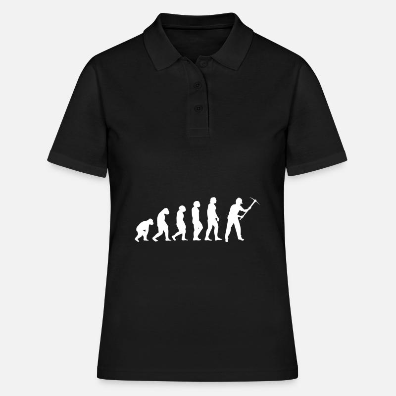 Evolution Bergmann - Frauen Polo Shirt - Schwarz