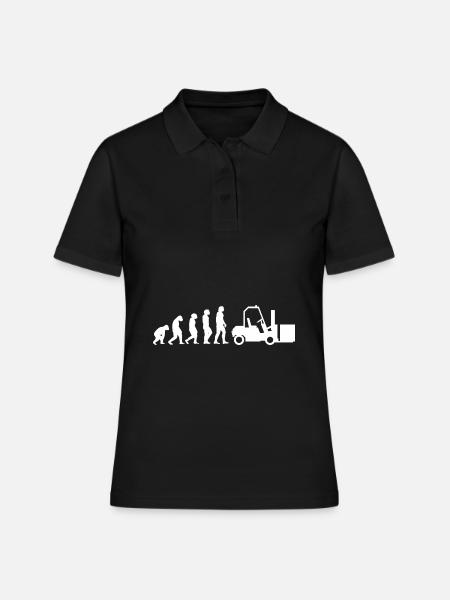 Evolution Staplerfahrer - Frauen Polo Shirt - Schwarz
