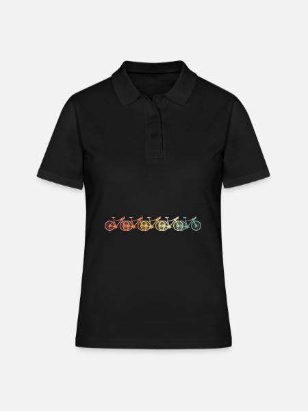 Vélo vintage de course - Polo Femme - noir