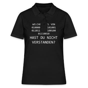 Lustiger Spruch Programmieren Informatiker Coder - Frauen Polo Shirt - Schwarz - Vorne - Ailine (174cm)