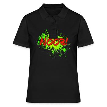 NOOB! - Frauen Polo Shirt - Schwarz - Vorne - Ailine (174cm)