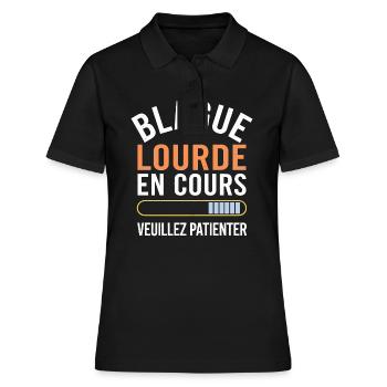 Blague lourde en cours, veuillez patienter - Polo Femme - noir - Devant - Ailine (174cm)