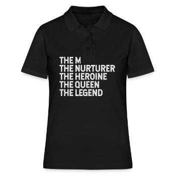 Mum nurturer Heroine legend queen - Women's Polo Shirt - black - Front - Ailine (174cm)