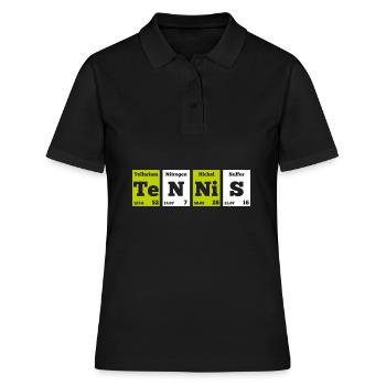 Tennis Chemische Elemente Geschenk - Frauen Polo Shirt - Schwarz - Vorne - Ailine (174cm)