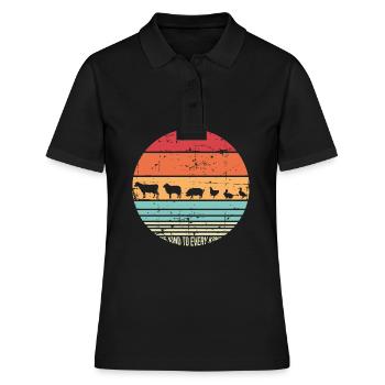 Cadeau de protection des animaux végétalien - Polo Femme - noir - Devant - Ailine (174cm)