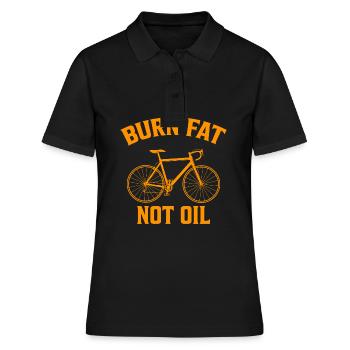 Burn Fat Not Oil Bike Vélo Cadeau - Polo Femme - noir - Devant - Ailine (174cm)