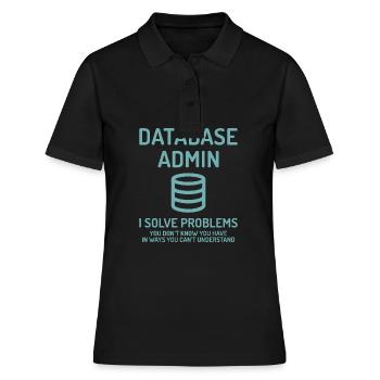 Database Admin i solve Problems Cadeau - Polo Femme - noir - Devant - Ailine (174cm)