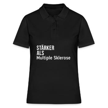 Stärker als Multiple Sklerose Geschenk - Frauen Polo Shirt - Schwarz - Vorne - Ailine (174cm)