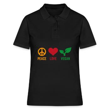 Paeg Vegan Veggie Gift - Polo Femme - noir - Devant - Ailine (174cm)