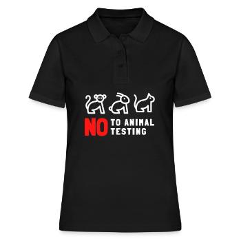 Non à l’expérimentation animale Défense de la protection des animaux - Polo Femme - noir - Devant - Ailine (174cm)