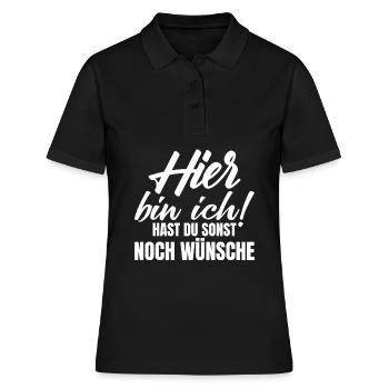 Hier bin ich hast du sonst noch wünsche - Frauen Polo Shirt - Schwarz - Vorne - Ailine (174cm)