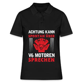 6 Zylinder Tuner Tuning V6 - Frauen Polo Shirt - Schwarz - Vorne - Ailine (174cm)
