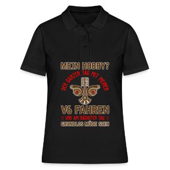 6 Zylinder Tuner Tuning V6 - Frauen Polo Shirt - Schwarz - Vorne - Ailine (174cm)