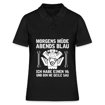 6 Zylinder Tuner Tuning V6 - Frauen Polo Shirt - Schwarz - Vorne - Ailine (174cm)
