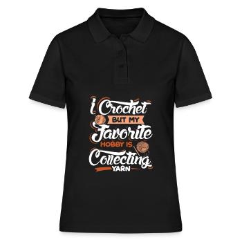 I crochet but my favorite - Frauen Polo Shirt - Schwarz - Vorne - Ailine (174cm)