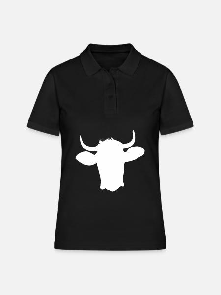 Kuhkopf - Frauen Polo Shirt - Schwarz