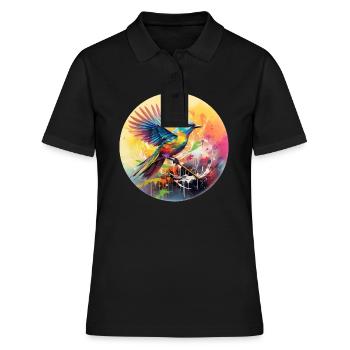 Vogel Singvogel Geschenk für Vogel Fans Natur - Frauen Polo Shirt - Schwarz - Vorne - Ailine (174cm)