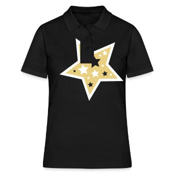 Weihnachtsstern - Frauen Polo Shirt - Schwarz - Vorne - Ailine (174cm)
