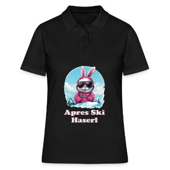 Apres Ski Haserl Party skifahrerin Trinken - Frauen Polo Shirt - Schwarz - Vorne - Ailine (174cm)