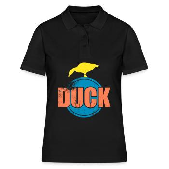 Ente - Frauen Polo Shirt - Schwarz - Vorne - Ailine (174cm)