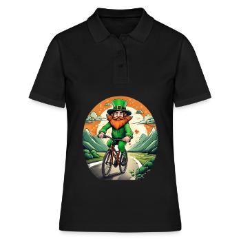 Vélo Trèfle de la Saint-Patrick - Polo Femme - noir - Devant - Ailine (174cm)