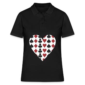 Jeu de cartes Poker Heart - Polo Femme - noir - Devant - Ailine (174cm)