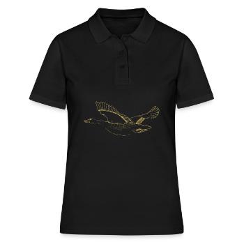 Motifs illustrés avec l’oie - Polo Femme - noir - Devant - Ailine (174cm)