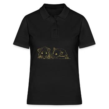 Motifs illustrés avec des souris - Polo Femme - noir - Devant - Ailine (174cm)