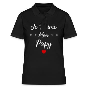 Je t'aime mon papy - Polo Femme - noir - Devant - Ailine (174cm)