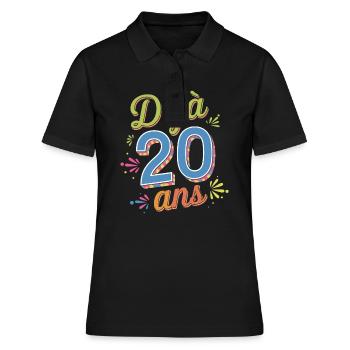 Déjà 20 ans - Polo Femme - noir - Devant - Ailine (174cm)