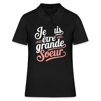 Je vais être grande sœur - Polo Femme - noir - Devant - Ailine (174cm)