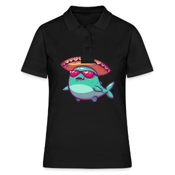 baleine drôle sombrero - Polo Femme - noir - Devant - Ailine (174cm)